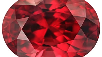 a red and polished ruby gemstone