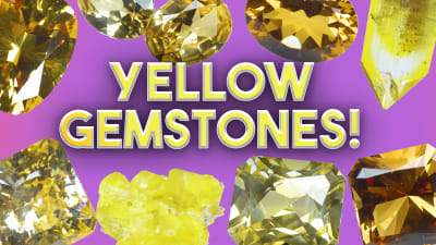 A group of yellow and faceted gemstones
