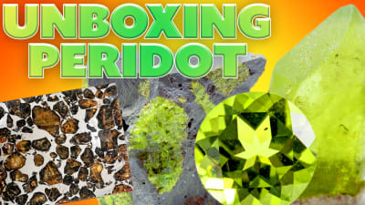 Unboxing peridot gemstones and mineral specimens
