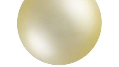 a round and yellow akoya pearl