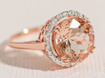 morganite cor-de-rosa ring set in rose gold