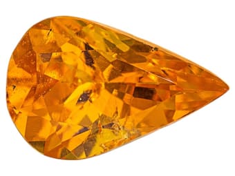 briolette cut orange garnet gemstone