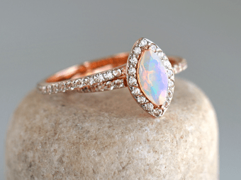 ethiopian opal rose gold ring