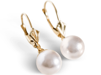 Pearl Earrings set in yellow gold