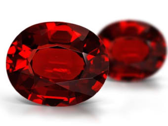 oval shaped red garnet gemstones