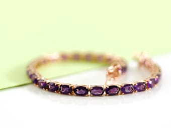 amethyst gold tennis bracelet