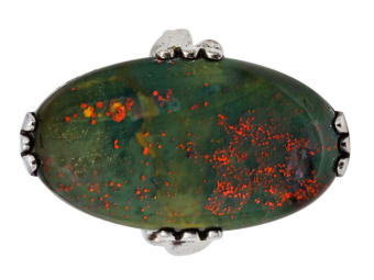 bloodstone ring set in silver