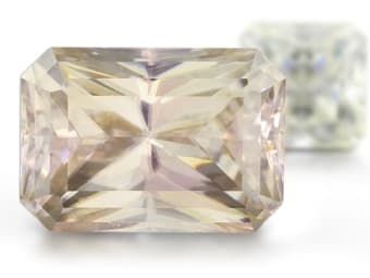 colorless rectangular cut cerussite gemstone