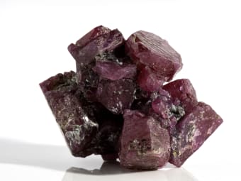 Natural unfaceted red ruby specimen