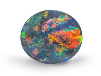 lighting ridge oval shaped black opal