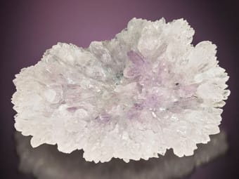 large uncut white and purple amethyst specimen