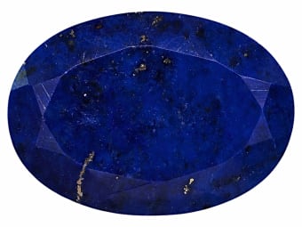 Polished and faceted lapis lazuli gemstone