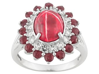 flame fusion lab created ruby in silver ring