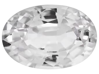 single oval shaped white sapphire