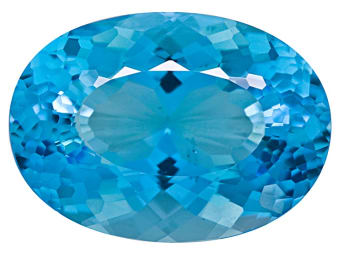 oval shaped swiss blue topaz gemstone