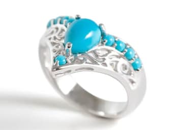 modern style turquoise ring set in silver