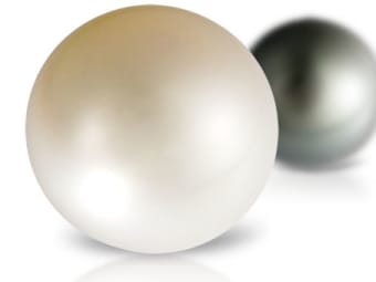 round white and black pearls