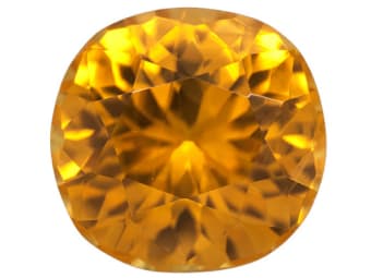 This yellow, faceted zircon has a Mohs Hardness rating of 6.5-7.5.