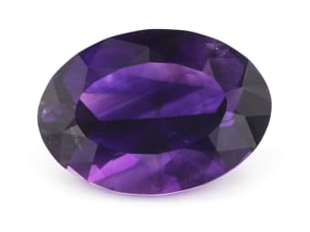 oval shaped amethyst gemstone