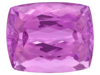 a polished and faceted light-purple kunzite gemstone