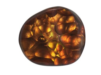Off-round fire agate