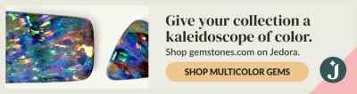 Browse and buy tourmalinated quartz, a beautiful multicolor gem from gemstones.com on Jedora.