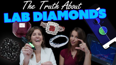 Gemstone hosts unbox and show lab grown diamonds.