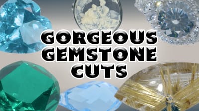 six different gemstones in different cuts