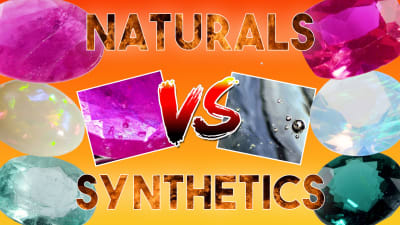 natural vs synthetic gem specimens