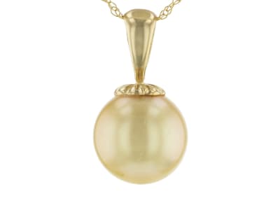 Golden Cultered South Sea Pearl gold pendant