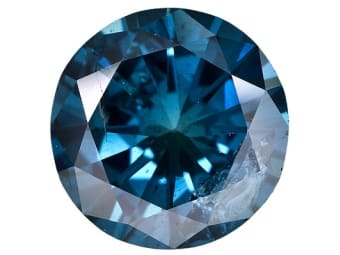 round brilliant shaped blue diamond 