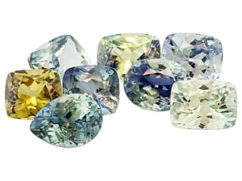 range of cut sapphire shapes and colors 