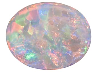 single oval shaped white opal