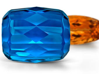 blue and orange topaz gemstones 