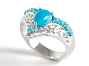 modern style turquoise ring set in silver 
