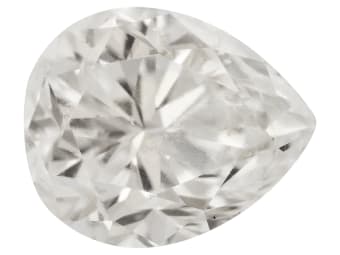 This white faceted diamond has a Mohs Hardness rating of 10.