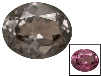 This is a garnet gemstone changing color from pale-brown to reddish-pink.