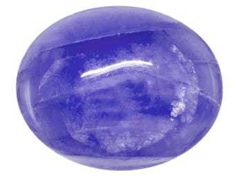 Polished, faceted blue and violet hackmanite